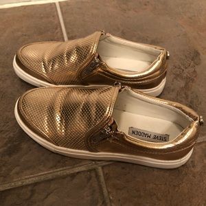 Steve Madden Rose Gold Slip Ons